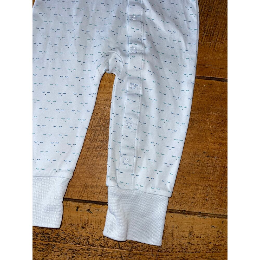 Baby Livly Light Blue‎ 100% Pima Cotton Eyelash Footless Snap Onesie 3-6 Months - Picture 2 of 4